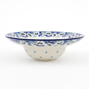 Talerz głęboki na spaghetti D86 25cm <br> 2222X Biało-niebieskie anemony